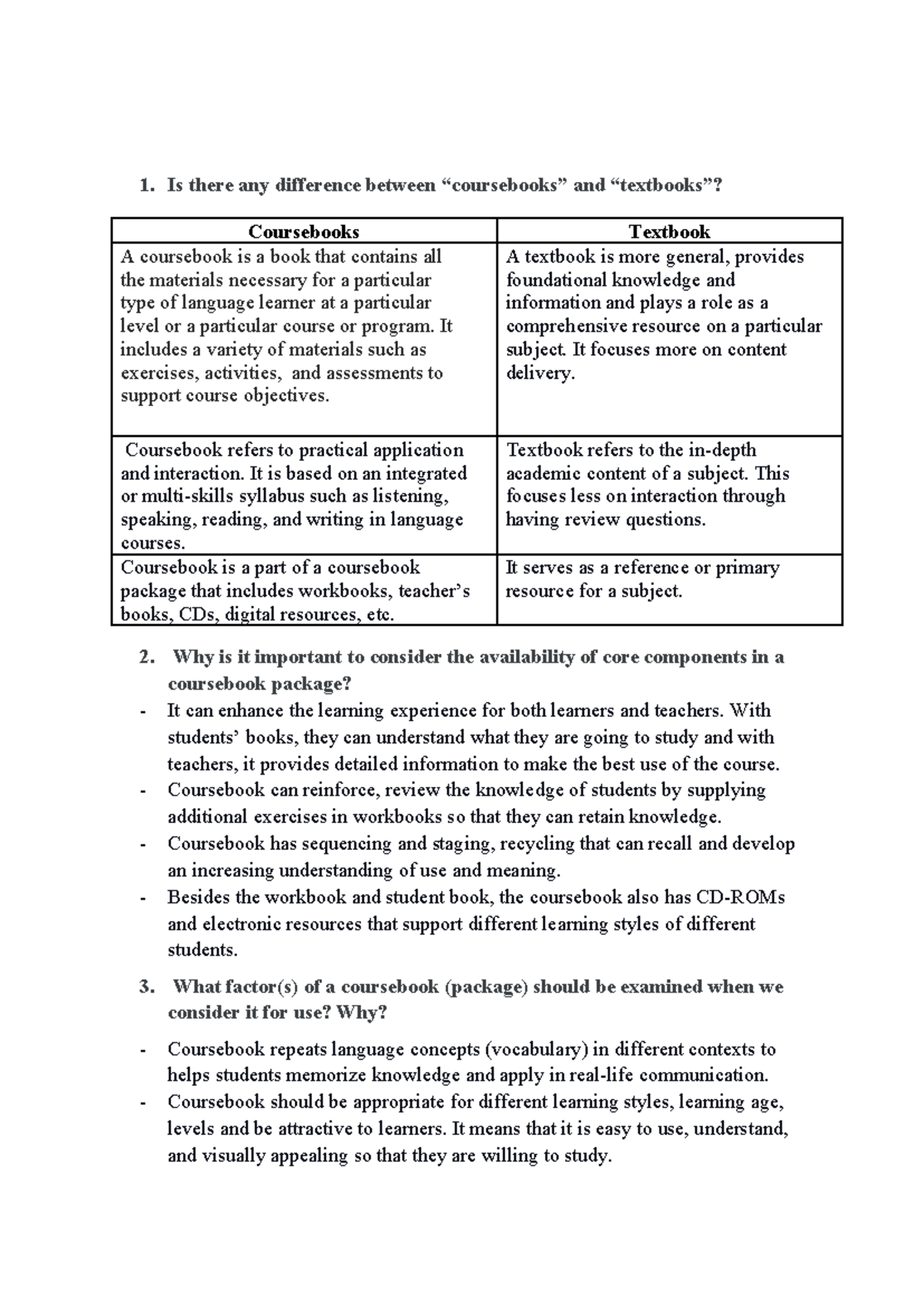 Teaching Practice: Coursebooks vs. Textbooks Overview and Importance ...