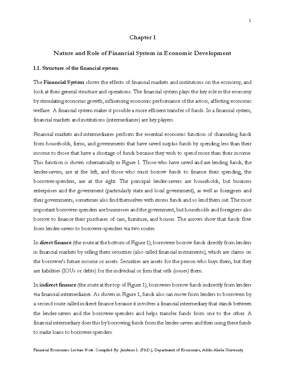 Chapter 1 - AX\X\x - Chapter 1 Nature and Role of Financial System in ...