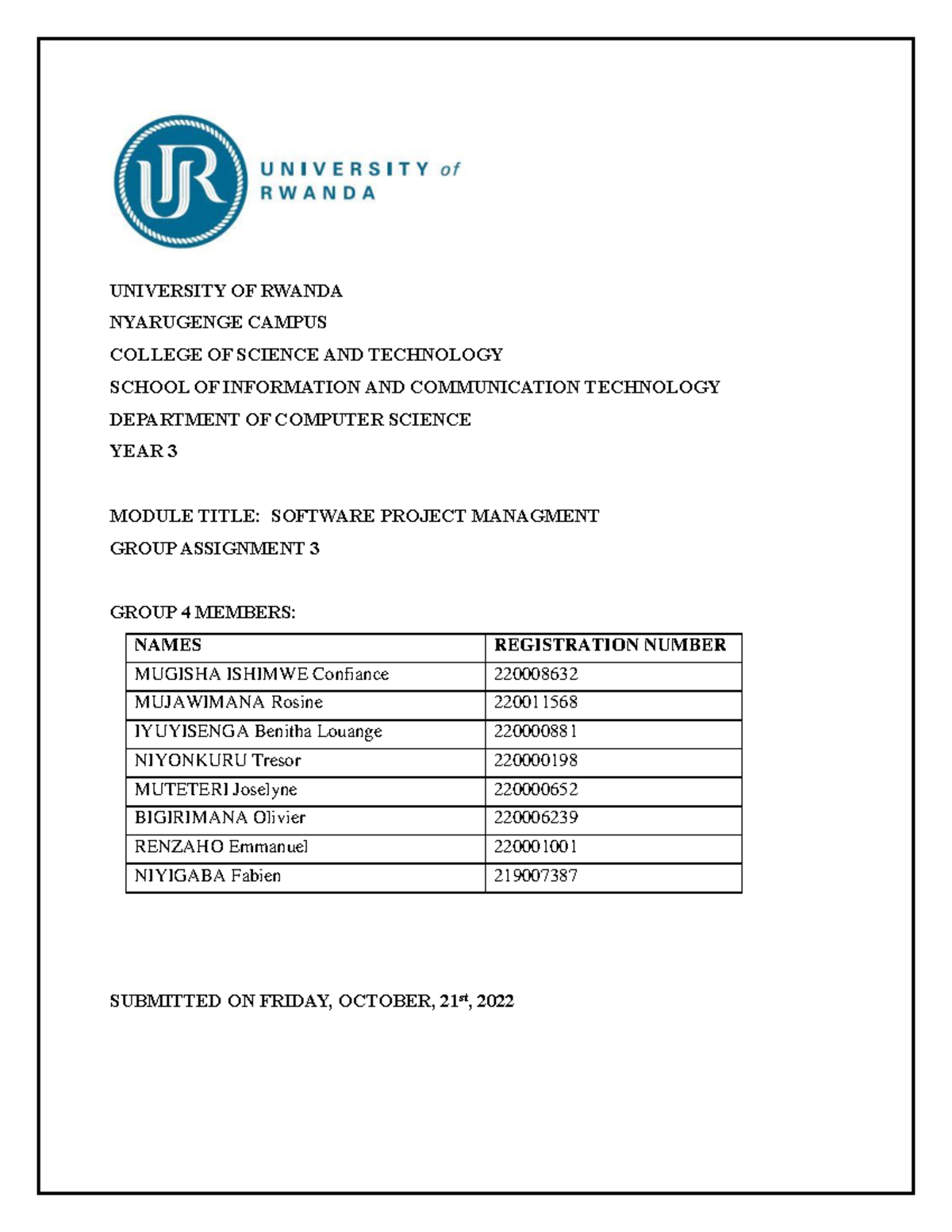 Group 4 Software Project Management Assignment 3 Analysis - Studocu