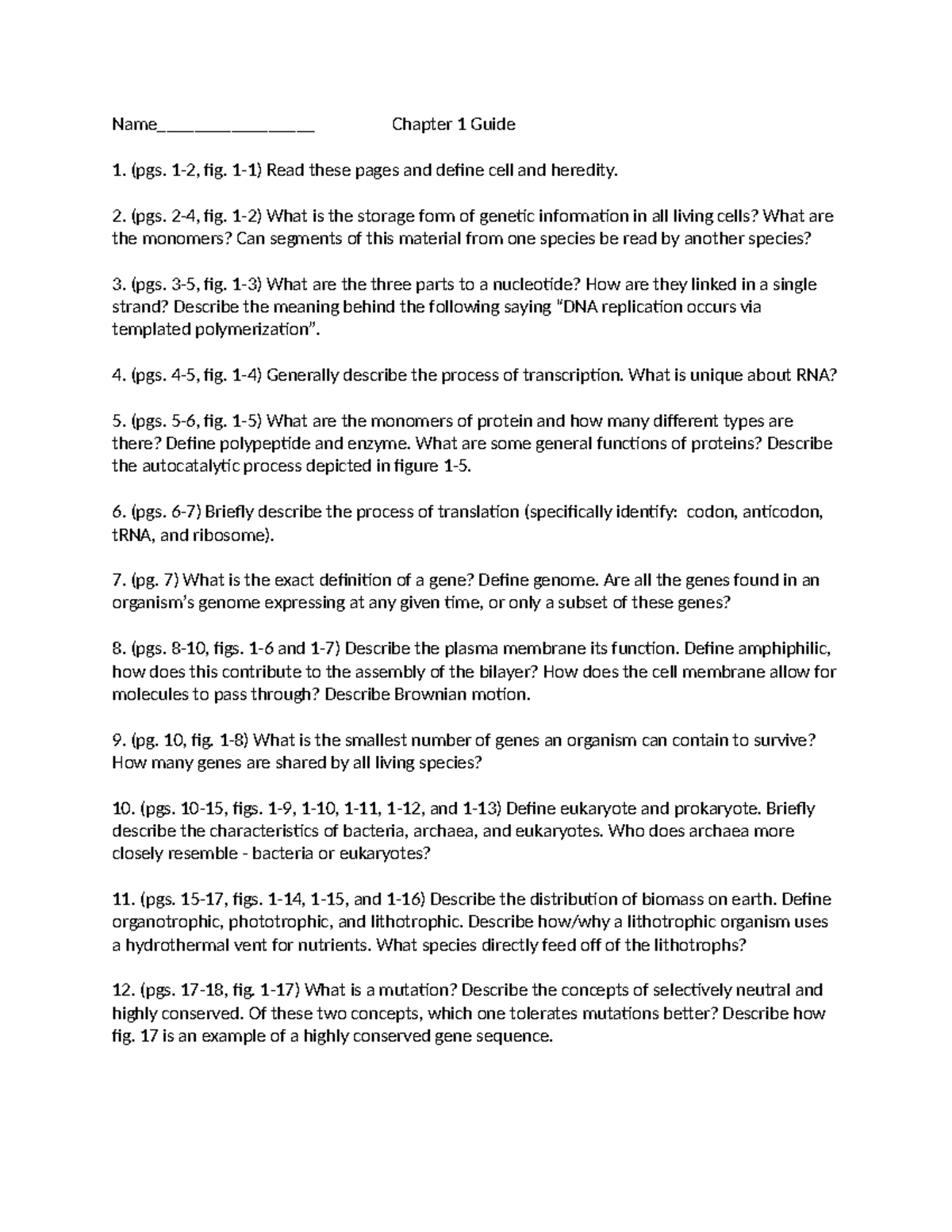 BIO-333 Chapter 1 Study Guide: Key Concepts and Definitions - Studocu