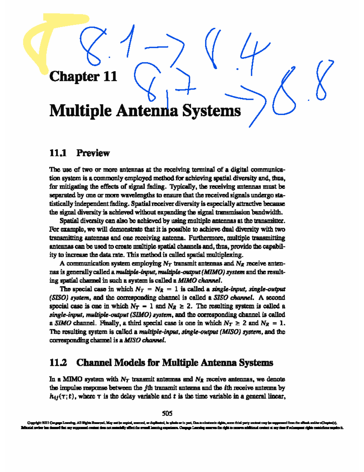 Chapter 11 MIMO Systems: Exploring Multiple Antenna Techniques - Studocu