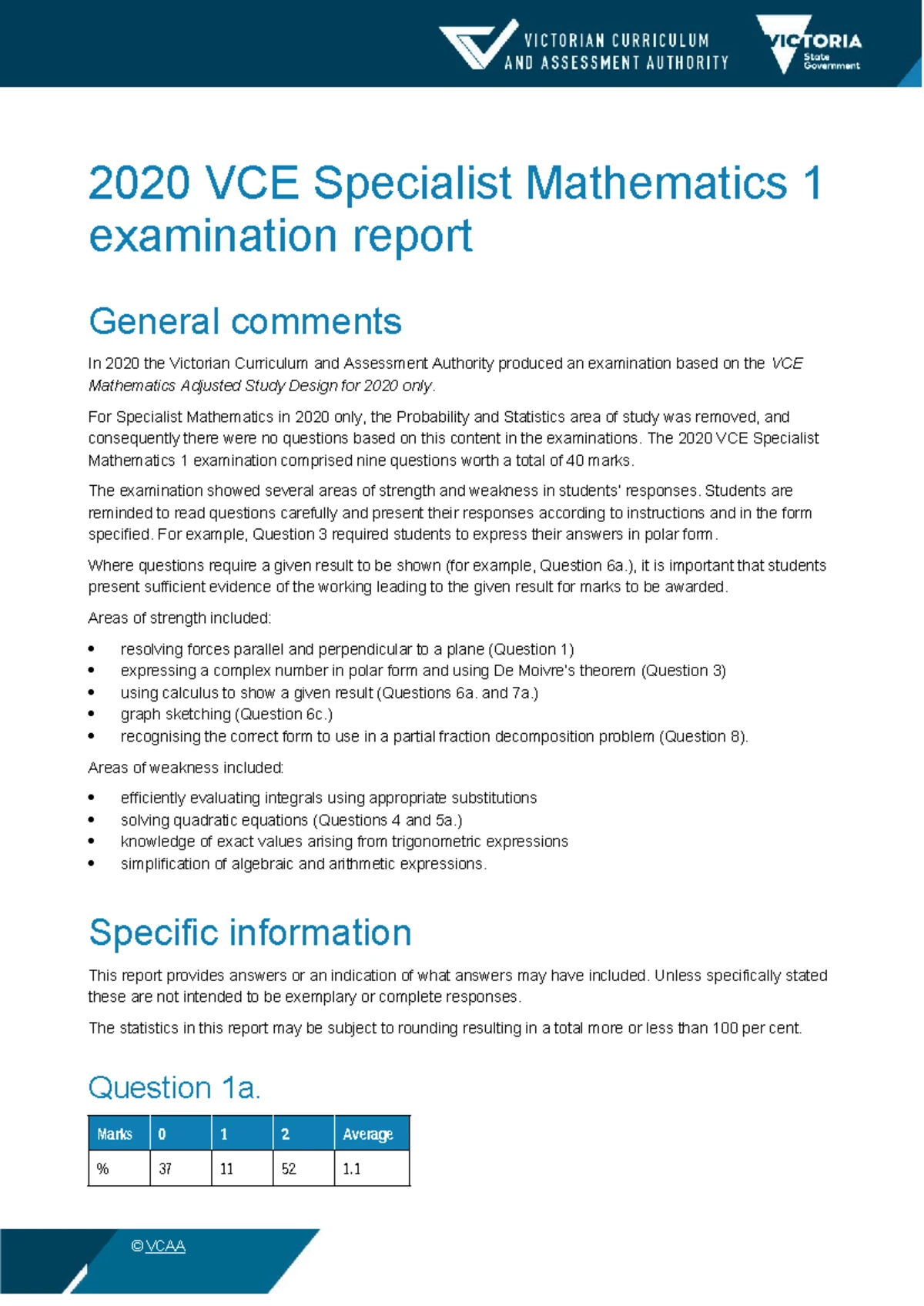 2022 VCE Specialist Mathematics 2 External Assessment Report Insights ...