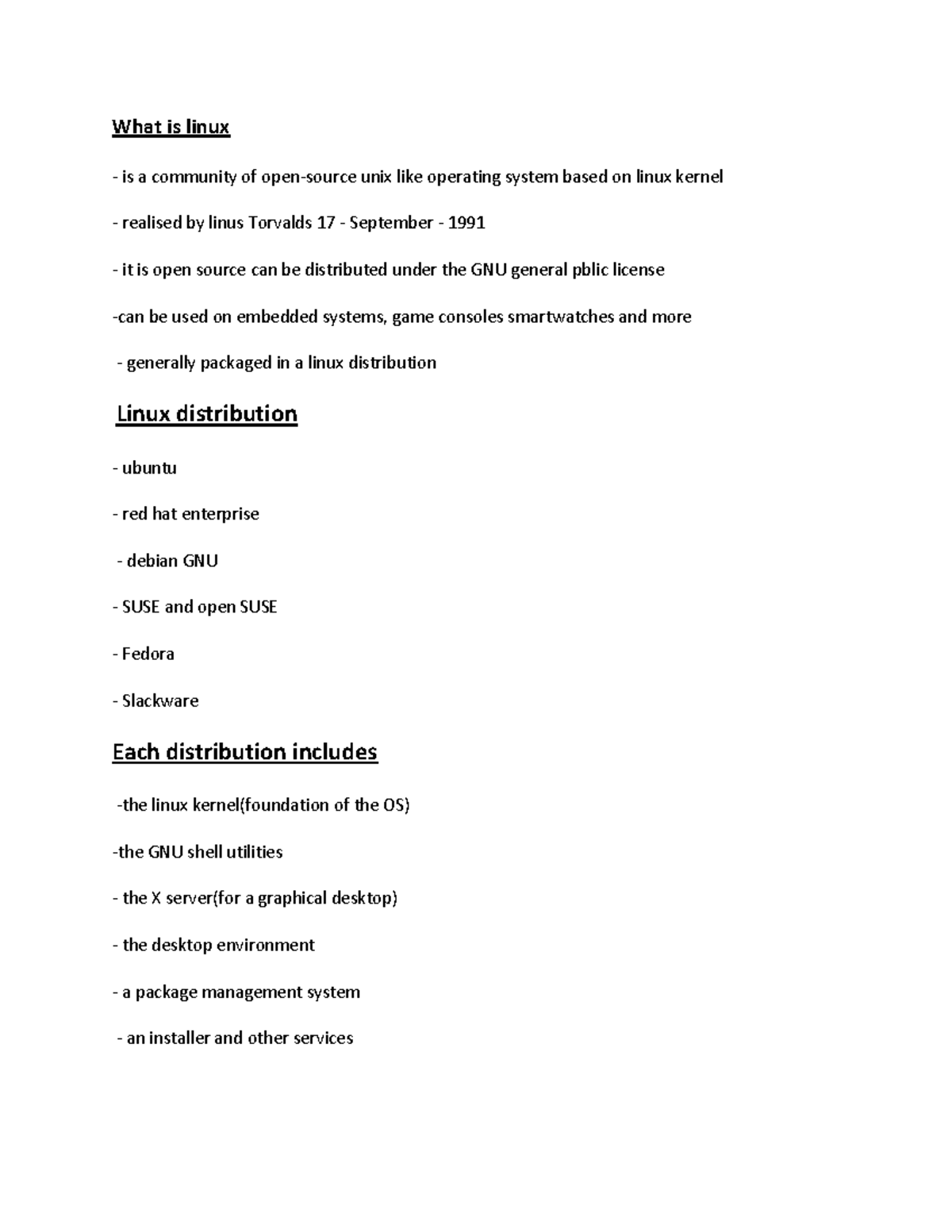 Linux operating system overview and command guide - Studocu