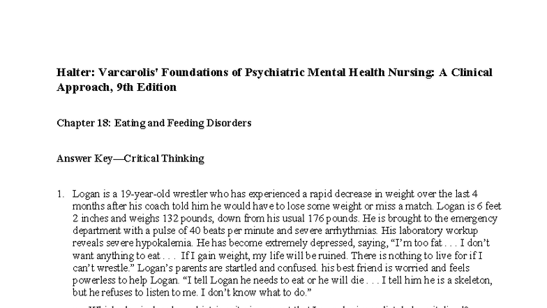 Chapter 18: Eating & Feeding Disorders - Lecture Notes & NCLEX Practice ...