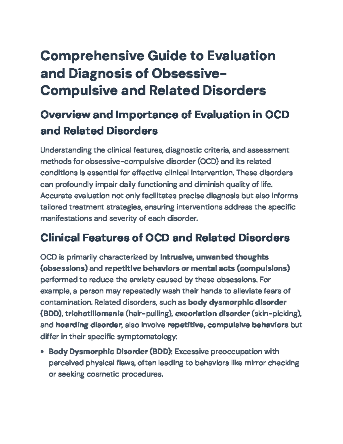 Comprehensive Guide to OCD Evaluation & Diagnosis: Tools and Strategies ...