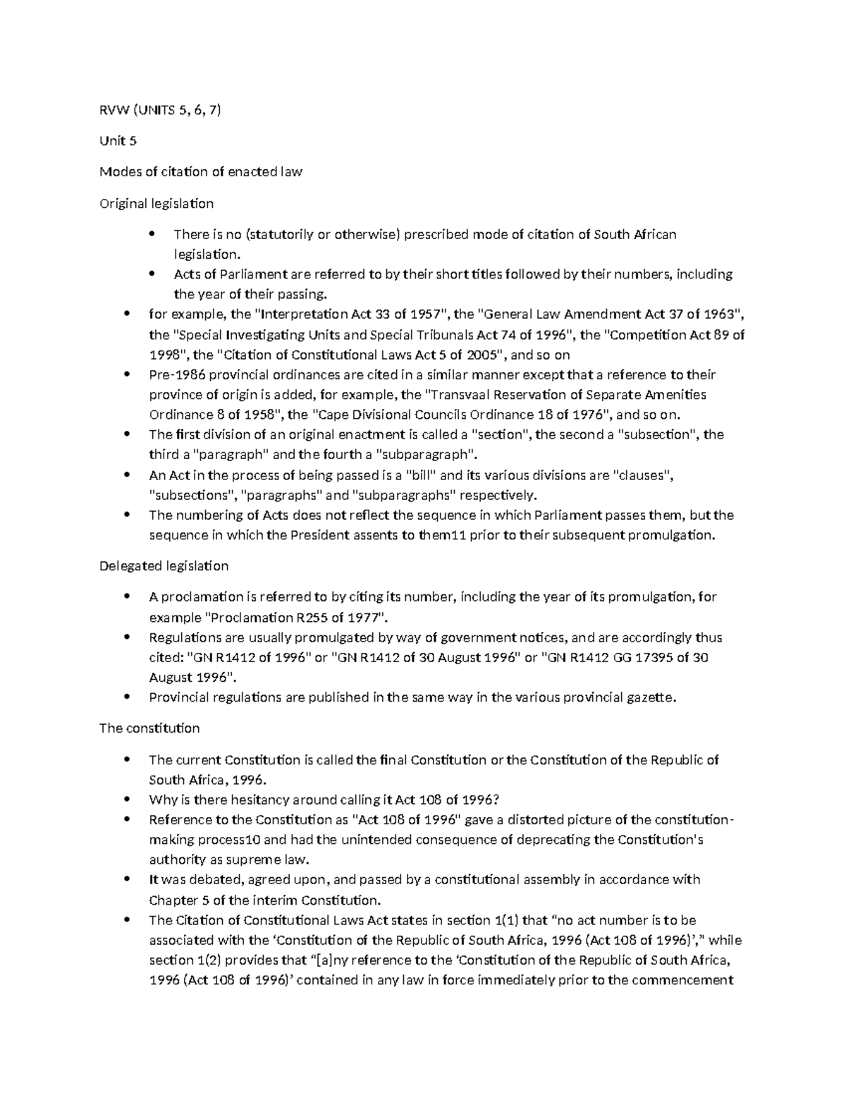 RVW (UNITS 5, 6, 7) Citation Methods and Statutory Interpretation ...