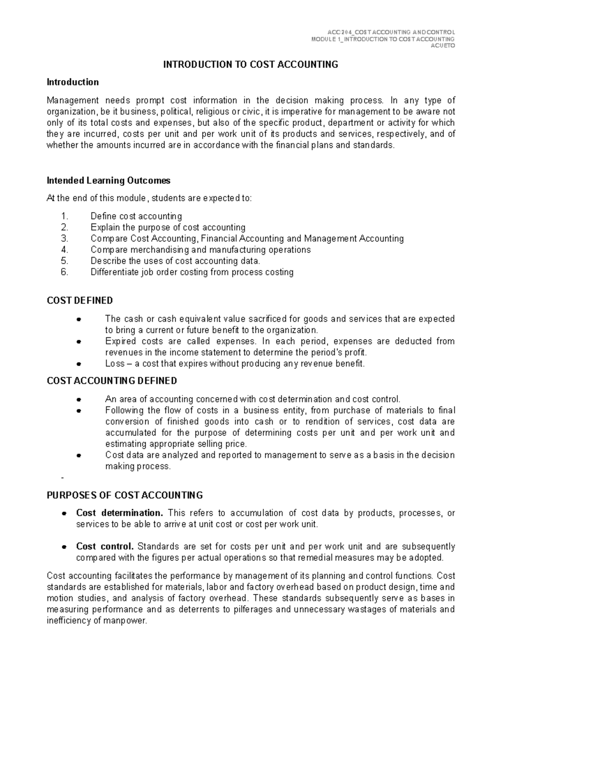 Inbound 8249378883981252702 - MODULE 1_INTRODUCTION TO COST ACCOUNTING ...
