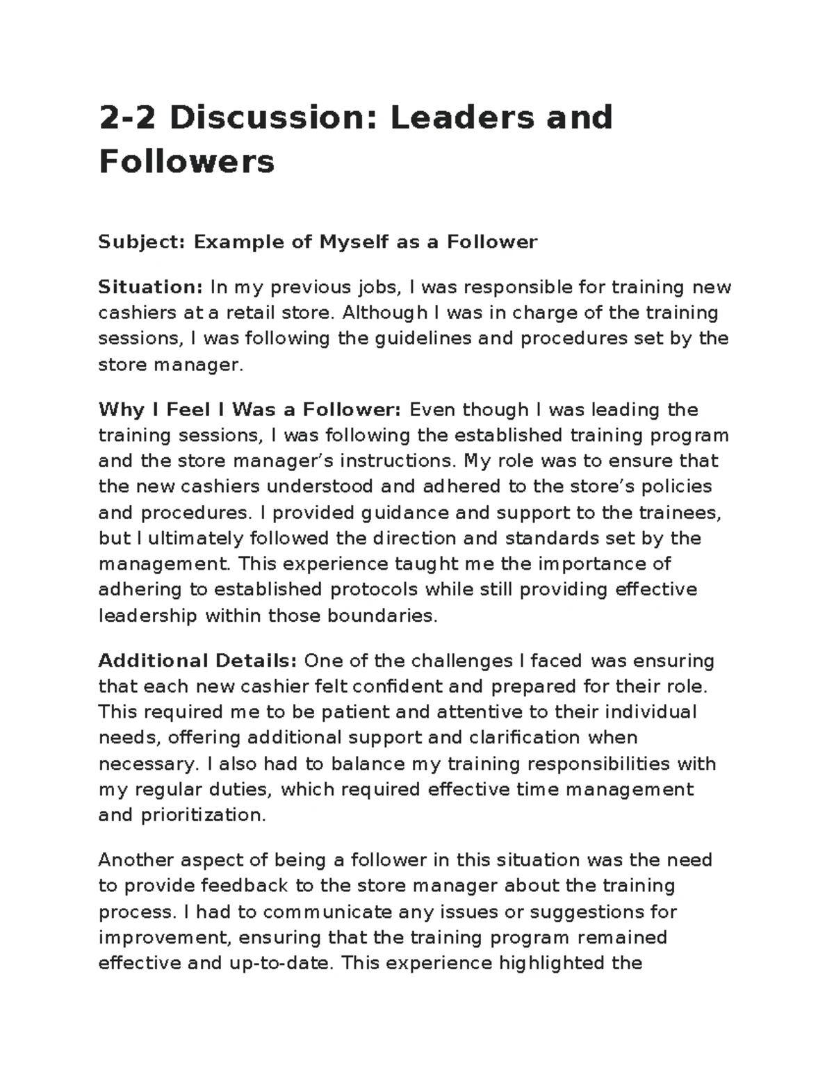 WEEK 7 Discussion: Evaluating Decision-Making Models for Leadership ...