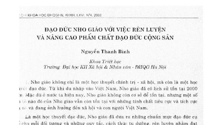 VNU JOURNAL OF SCIENCE, SOC., SCI., t.XVI. NHO GIÁO VÀ ĐẠO ĐỨC CÔNG SẢN ...