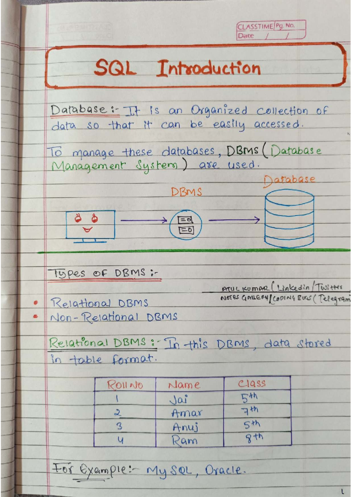 Database-SQL: Essential Notes on DBMS and SQL Basics - Studocu