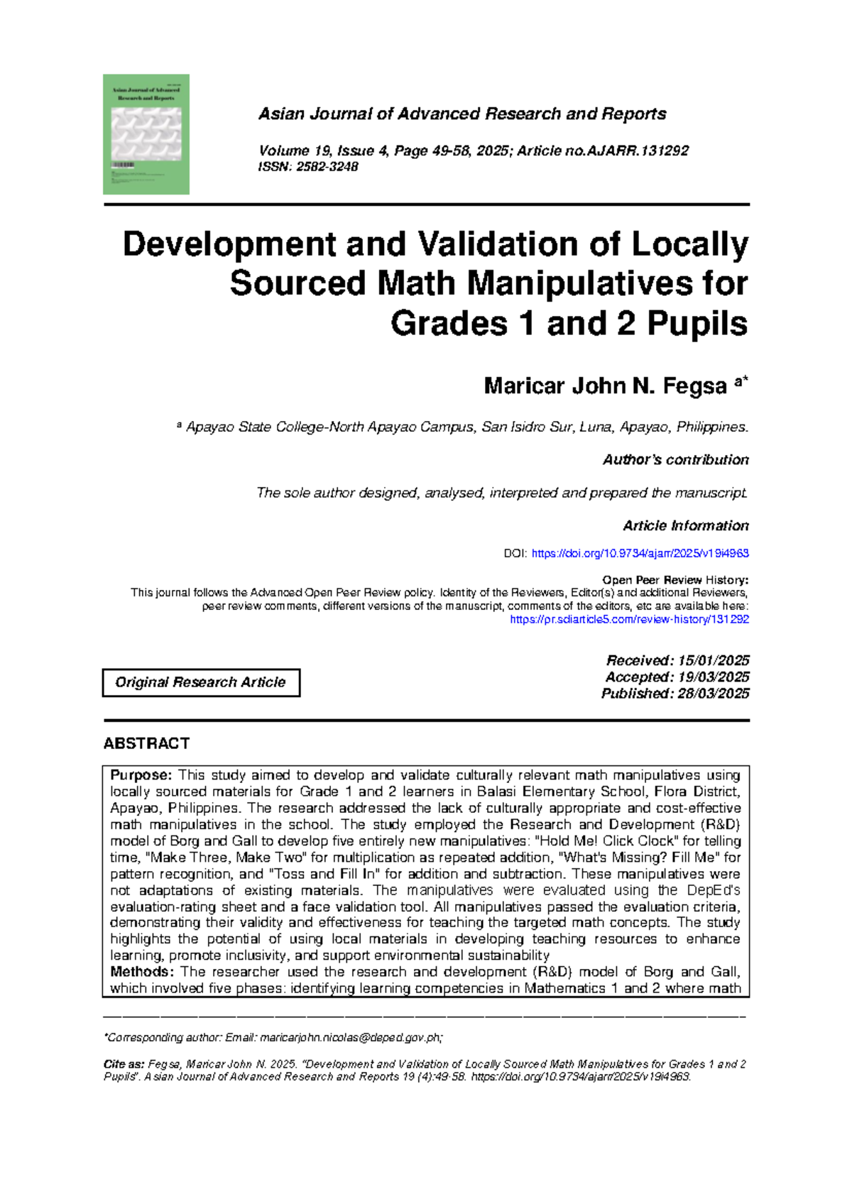 Development and Validation of Math Manipulatives for Grades 1-2 - Studocu