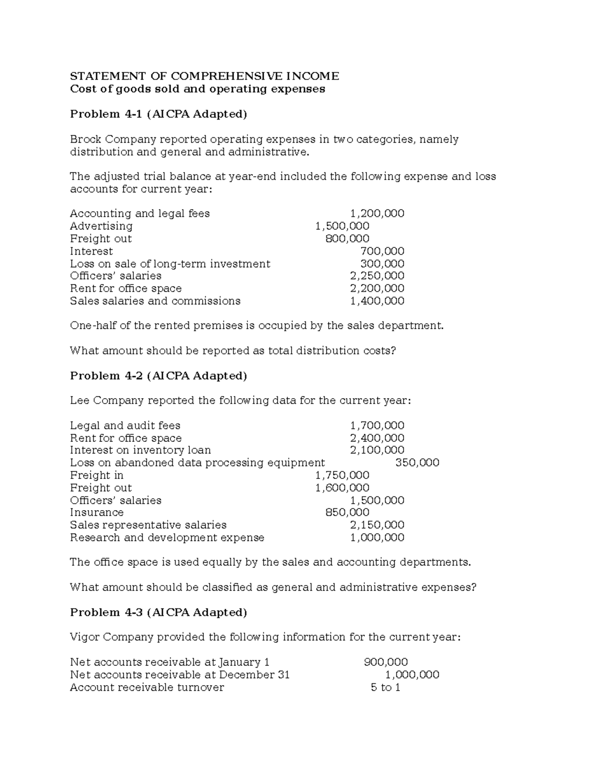 OCI-Discussion: Analyzing Other Comprehensive Income Statements - Studocu