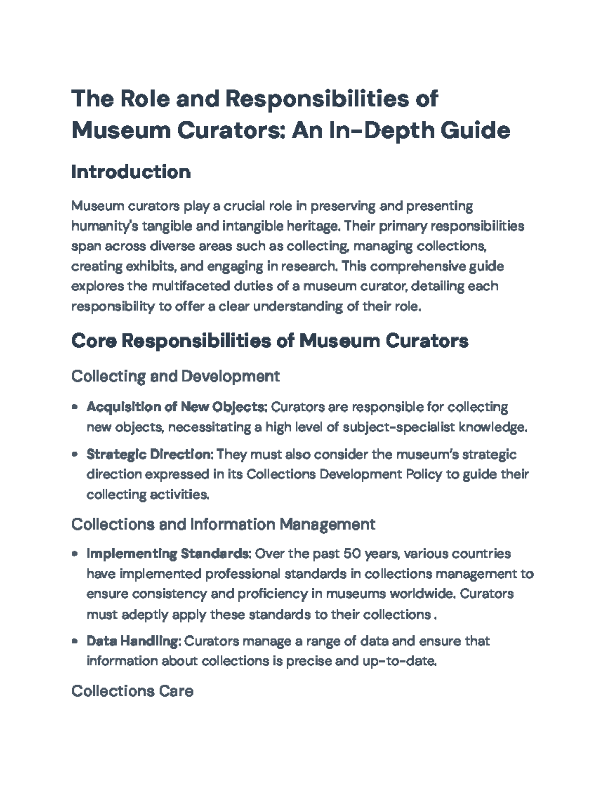 The Role and Responsibilities of Museum Curators: A Comprehensive Guide ...