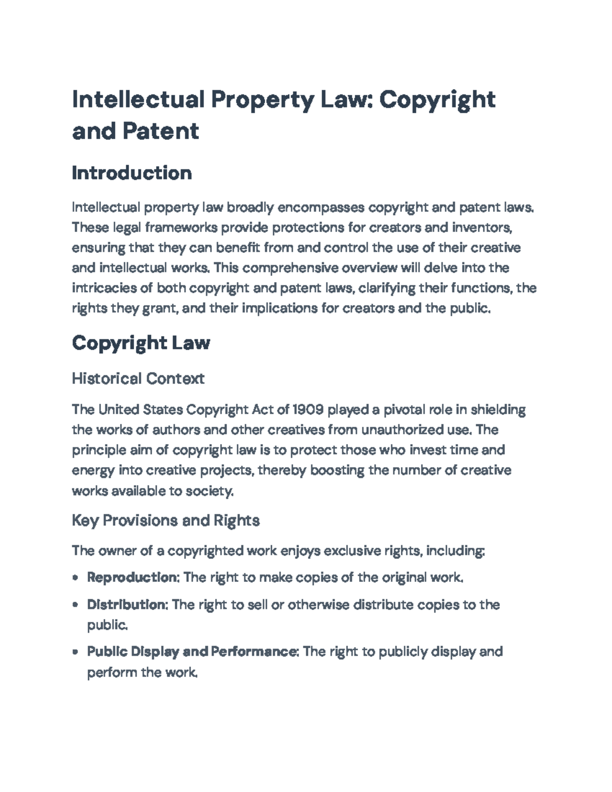 Intellectual Property Law Overview: Copyright and Patent Essentials ...