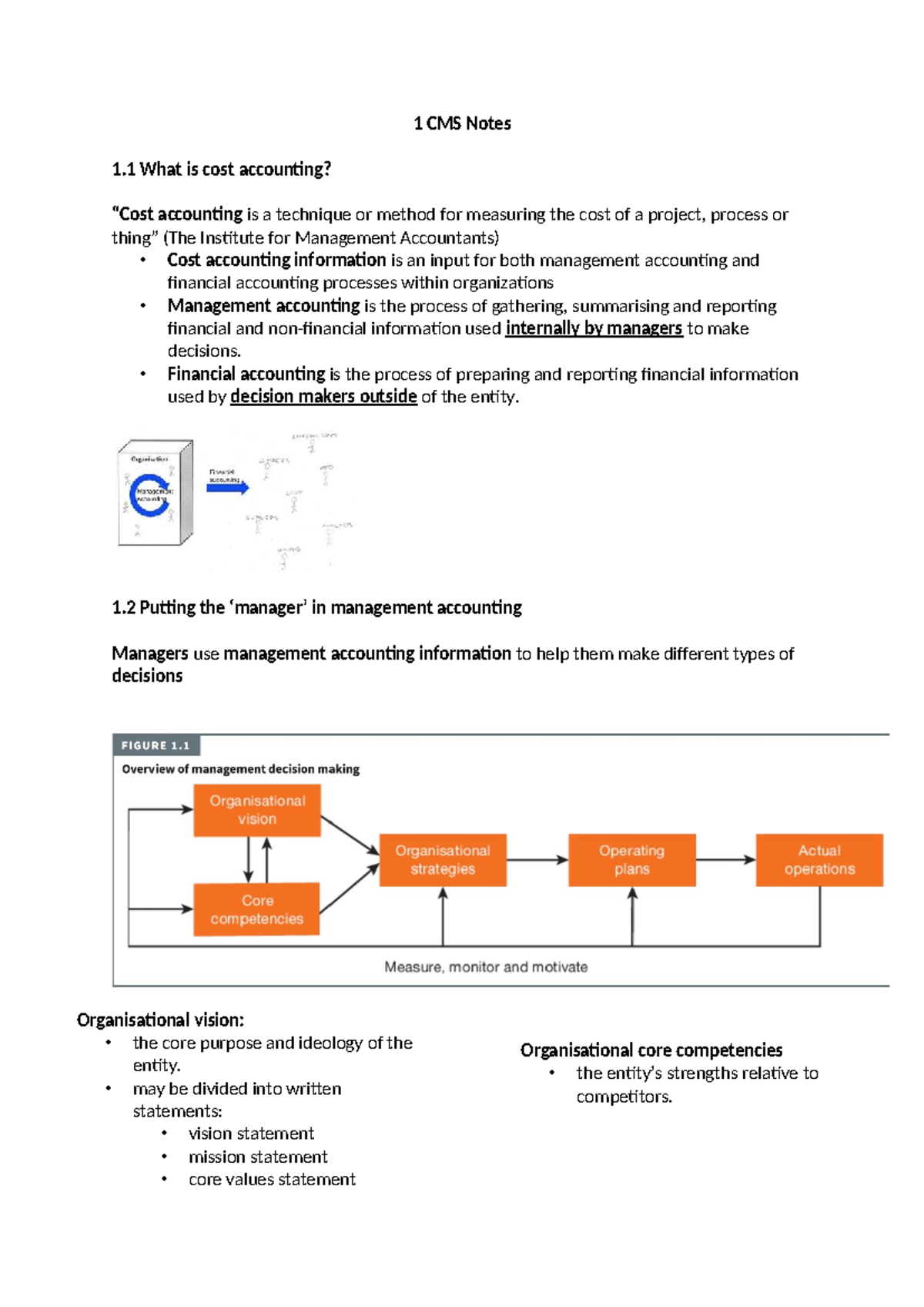 1 CMS Lecture Notes: Understanding Cost Accounting Fundamentals - Studocu