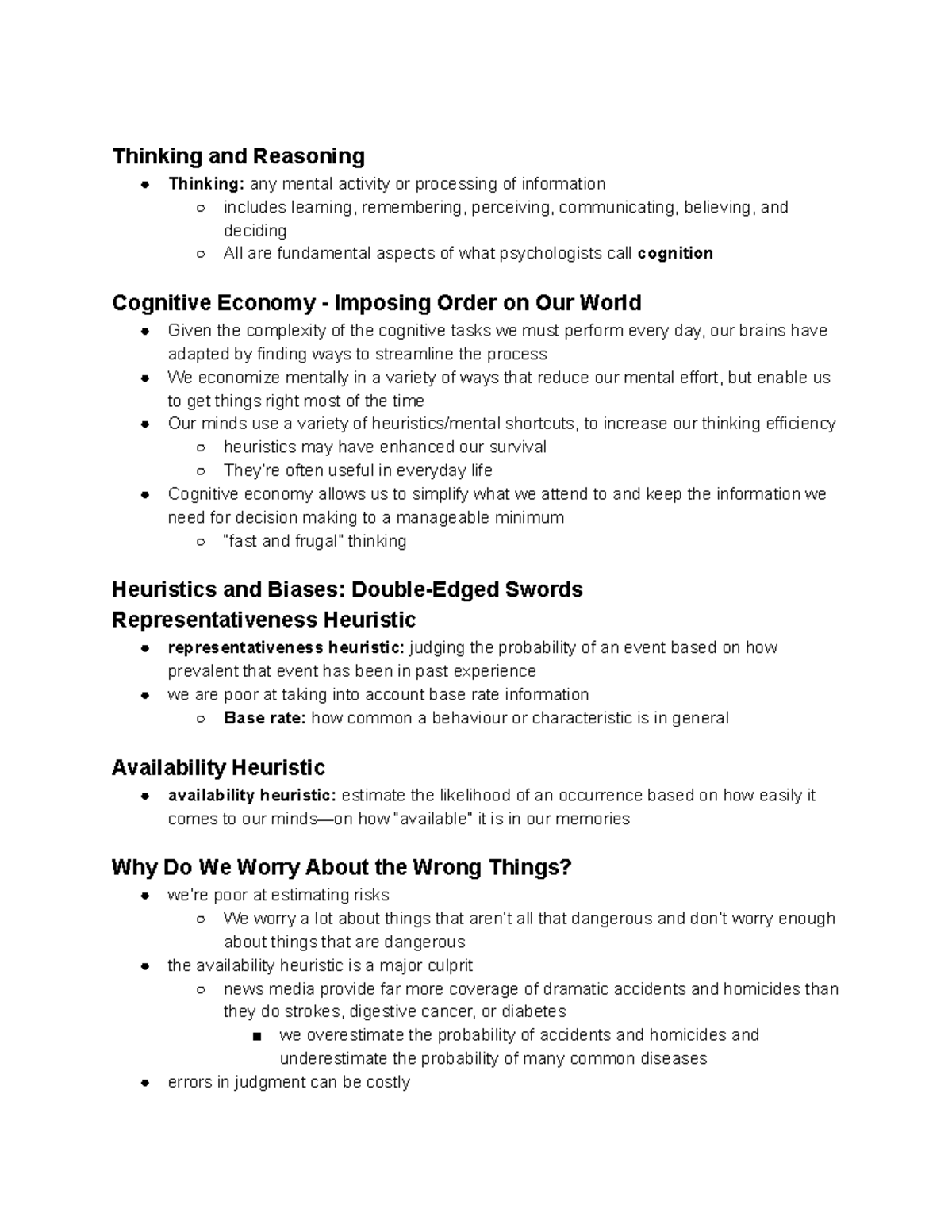 PSYC101 Chapter #8 Thinking, Reasoning, and Language [1-2] - Thinking ...