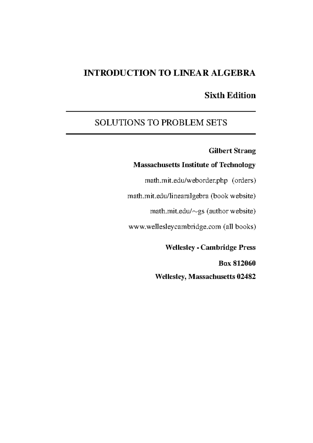 線性代數詳解(introduction to linear algebra) - INTRODUCTION TO LINEAR ALGEBRA ...