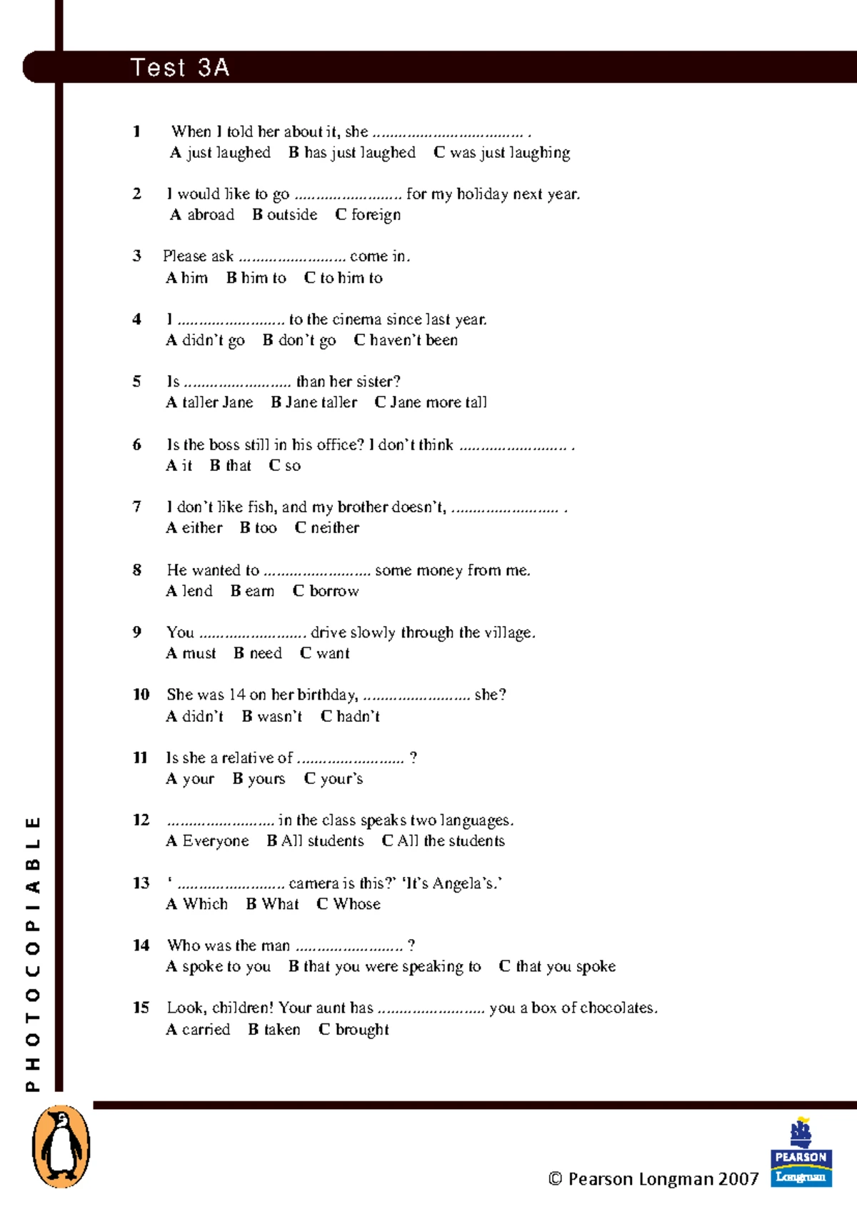 Test 4A - Graded Reading Practice and Answer Sheet - Studocu