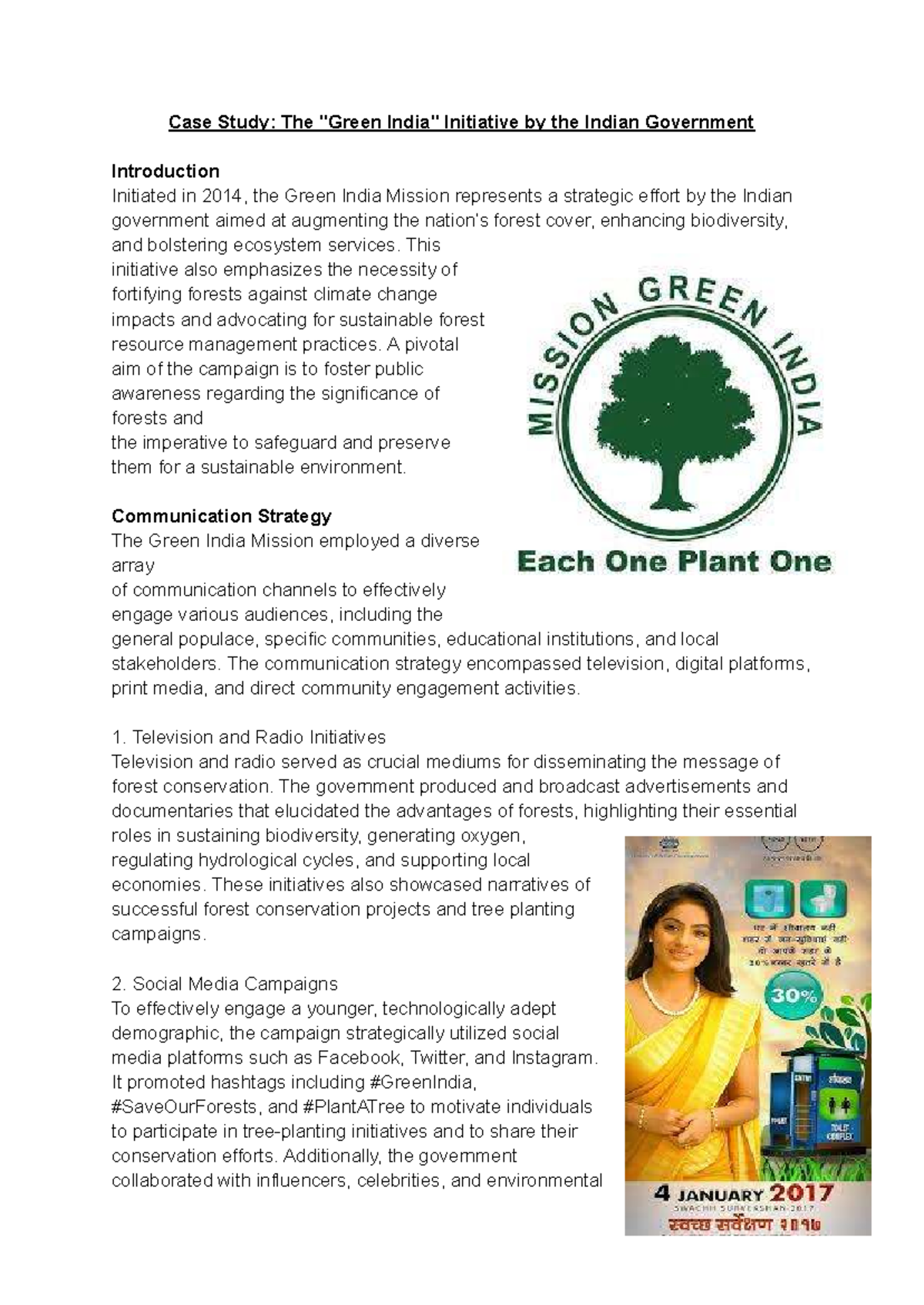 Case Study: The Green India Mission Initiative by the Indian Government ...
