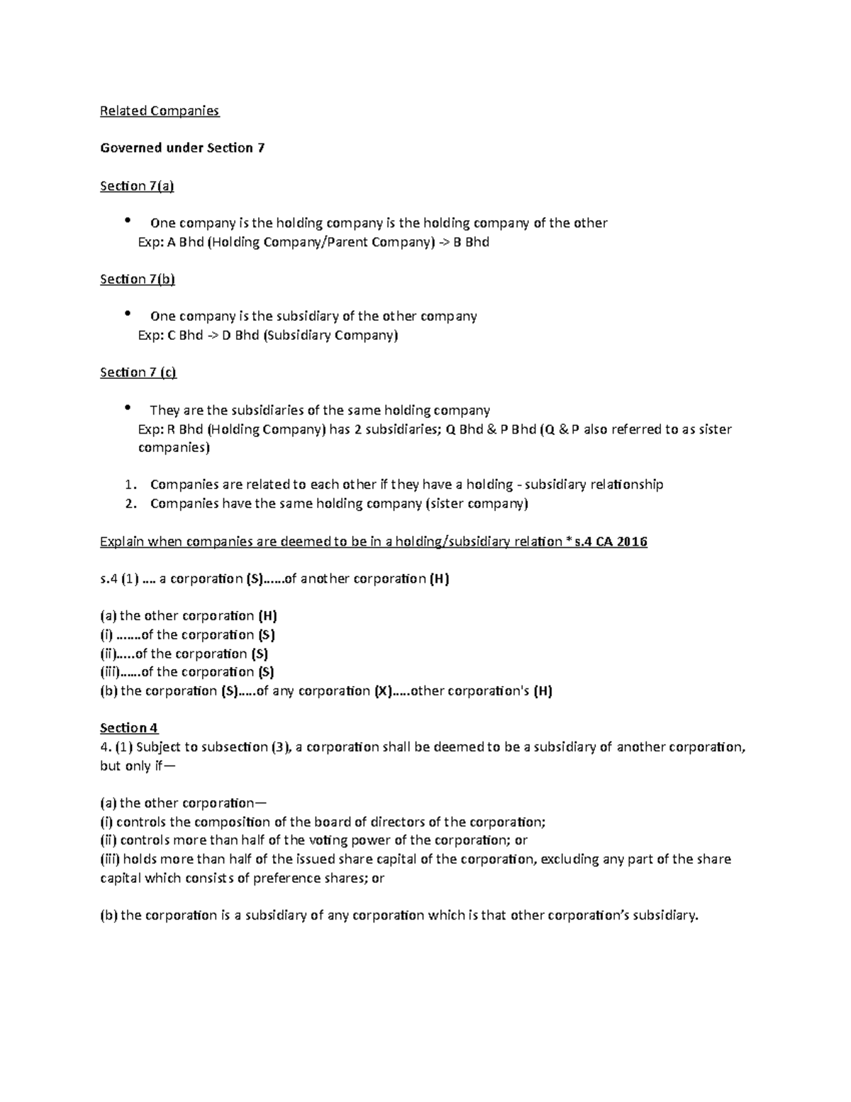 Related Companies - Related Companies Governed under Section 7 Section ...