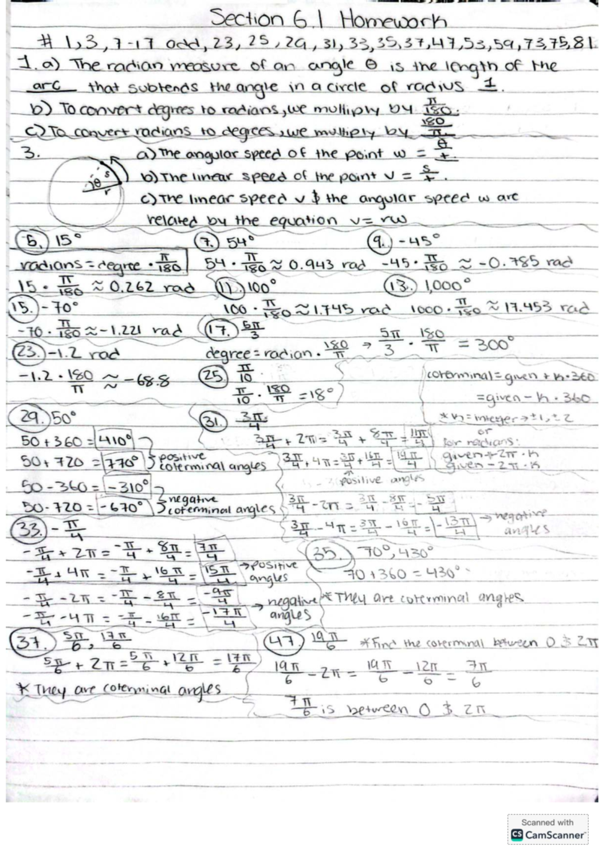 Week 5-6 Homework S A L3317: Understanding Radion and Angles - Studocu