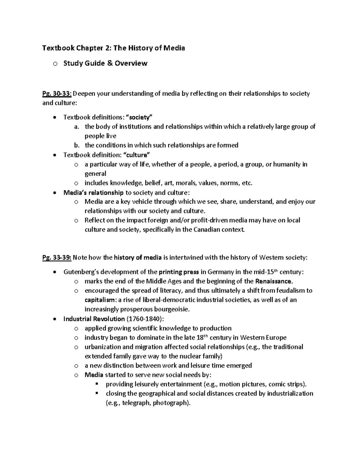 Textbook Chapter 2: The History of Media - Study Guide & Overview ...
