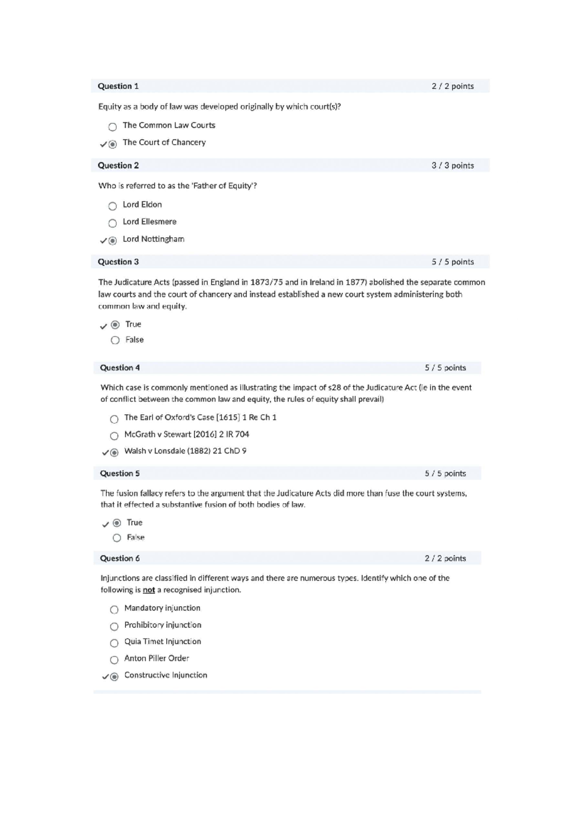 Equity Law MCQs & Answers - Course Code: LAW101 - Studocu