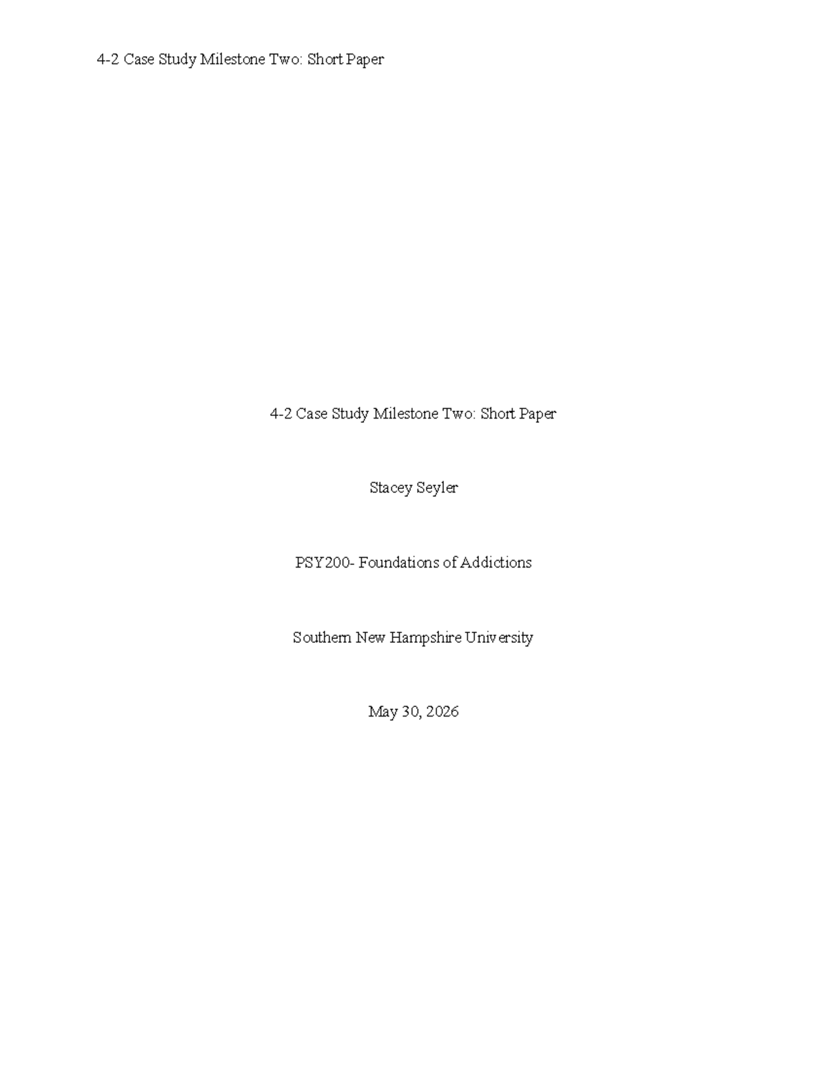 PSY200 Case Study Milestone Two: Internet Gaming Addiction Analysis ...