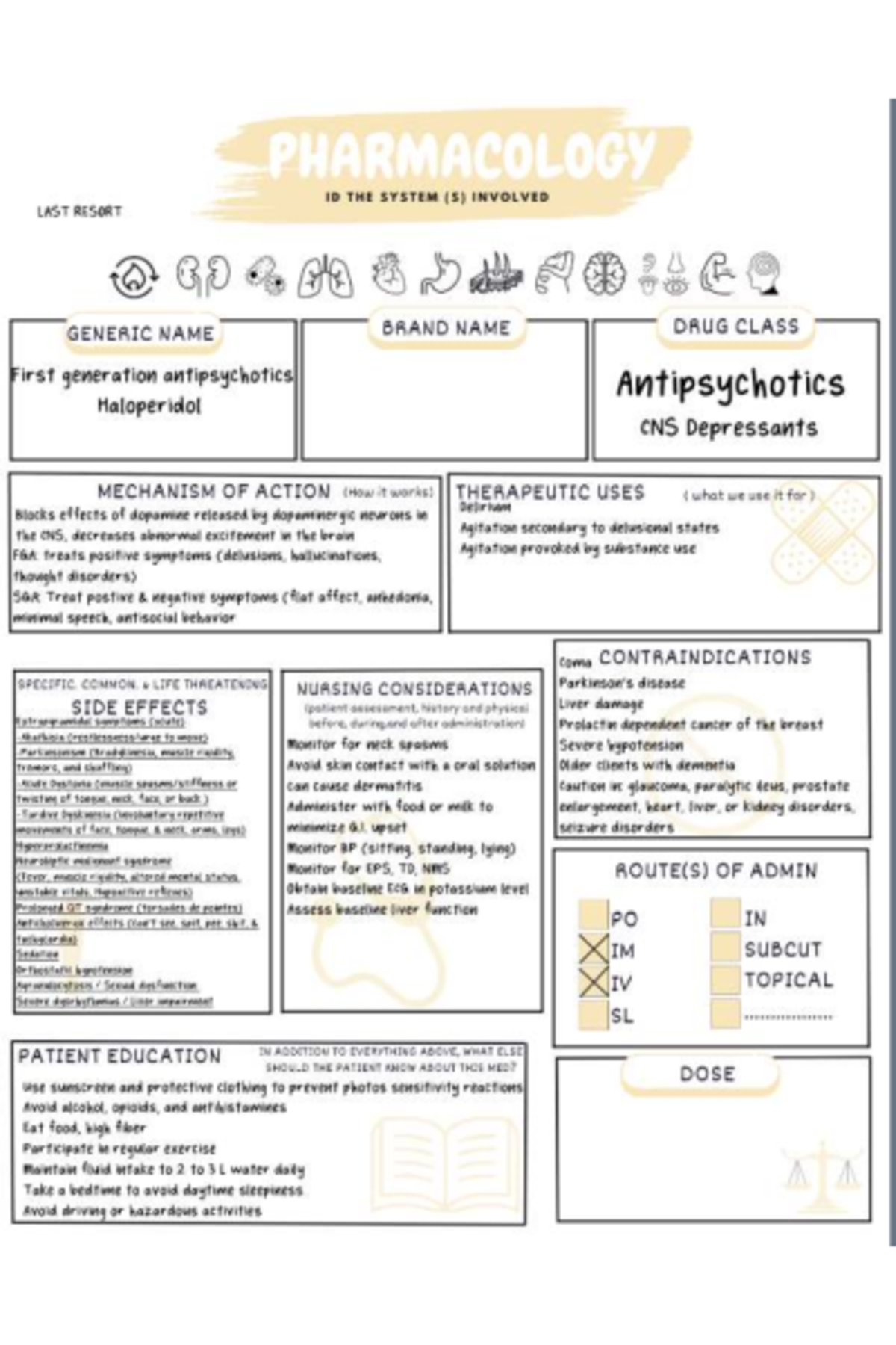 Pharmacology ID: First Generation Antipsychotics Overview (PHARM 101 ...