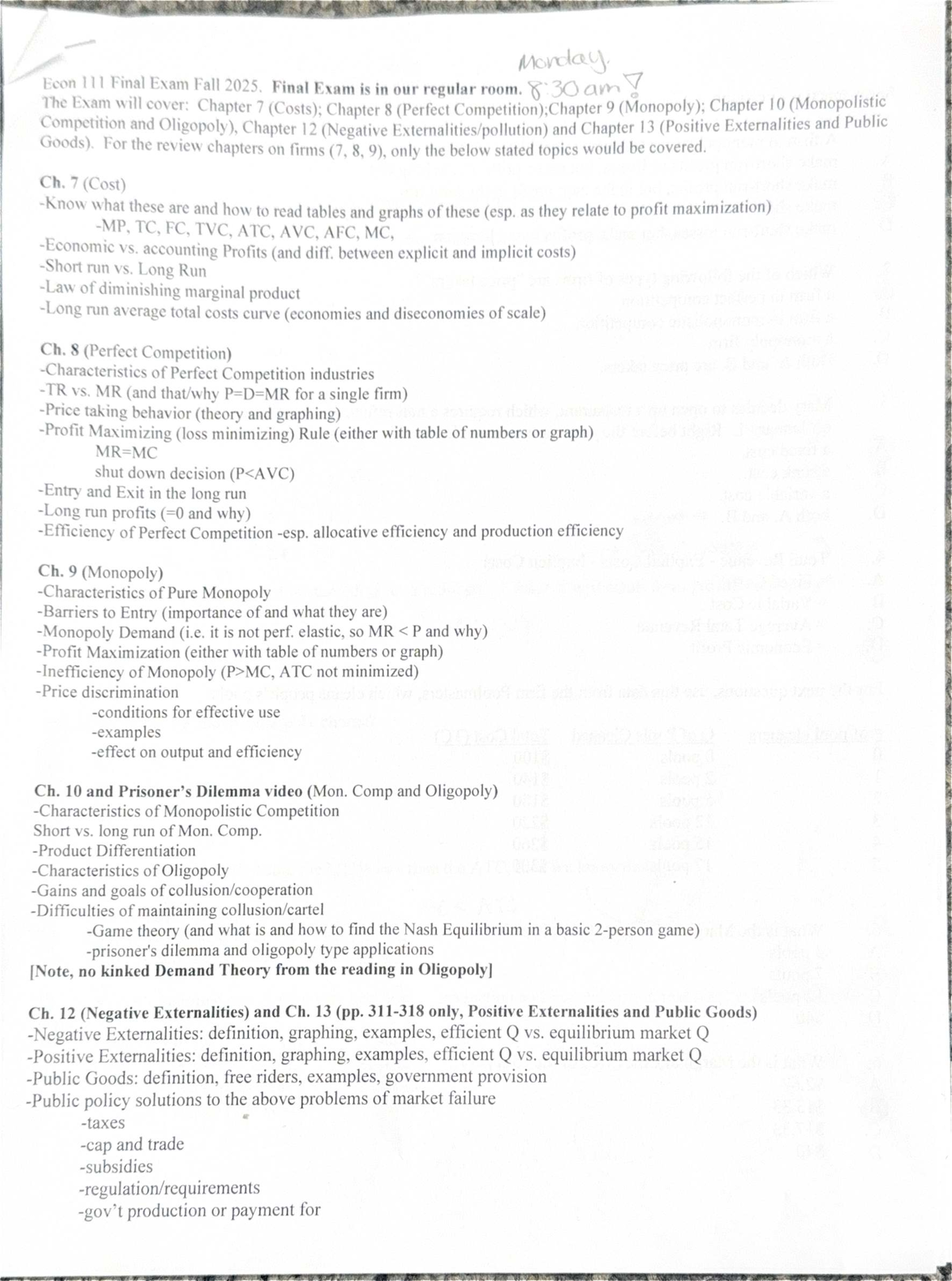 Econ 111 Final Exam Review Fall 2025 - Studocu