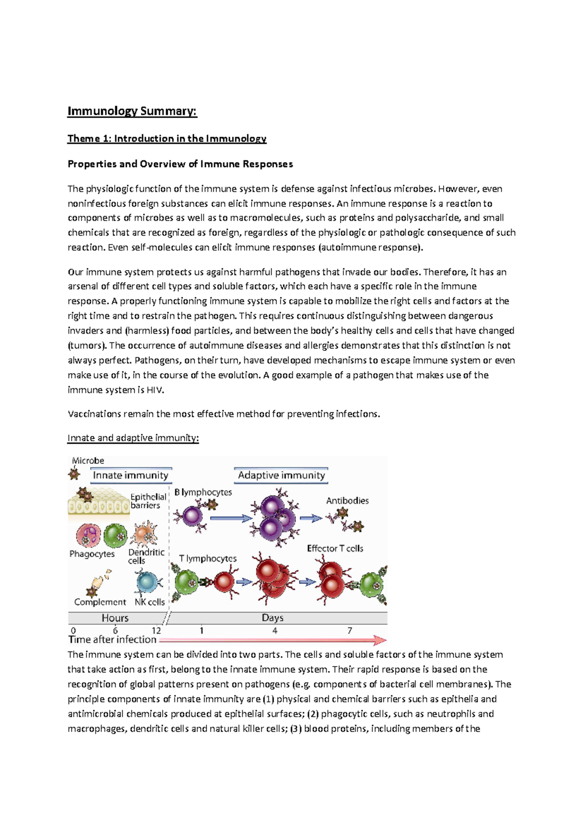 Immunology Lecture Summary: Key Concepts and Immune Responses - Studeersnel