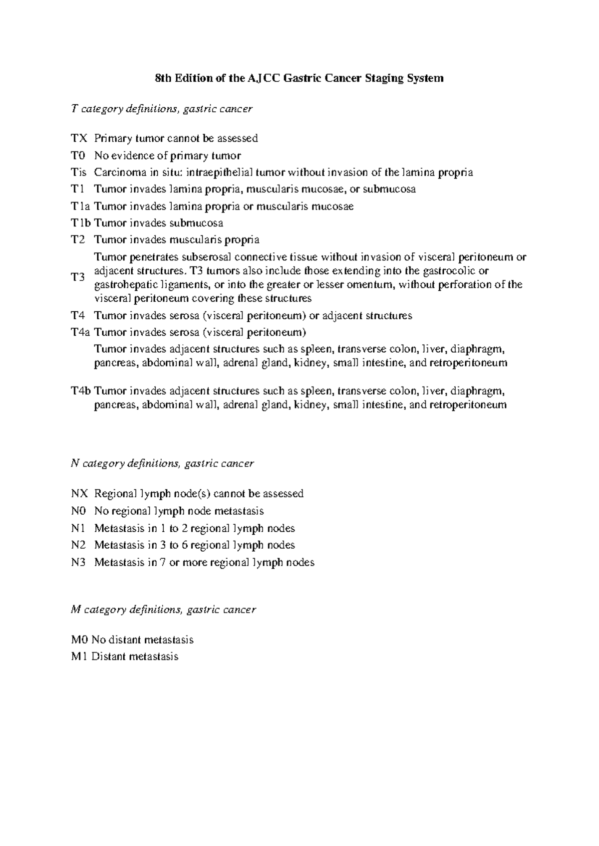 Rectal Cancer Staging Ajcc 8th Edition