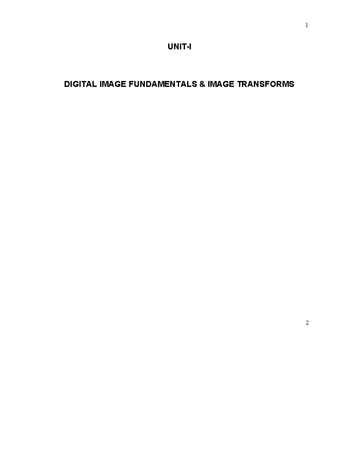 DIP Unit 1 Part 1: Fundamentals of Digital Image Processing - Studocu