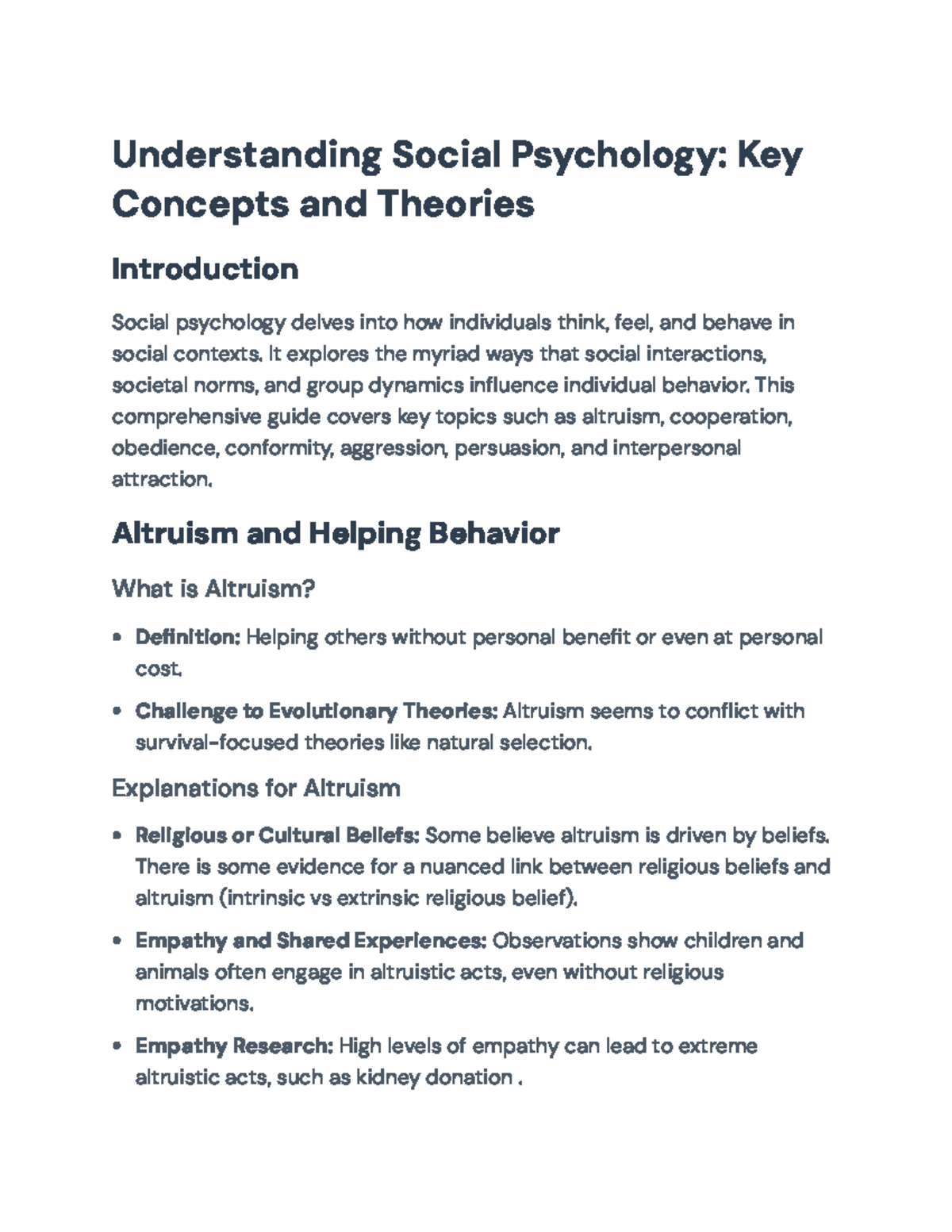 Understanding Social Psychology: Key Concepts and Theories (PSY 101 ...
