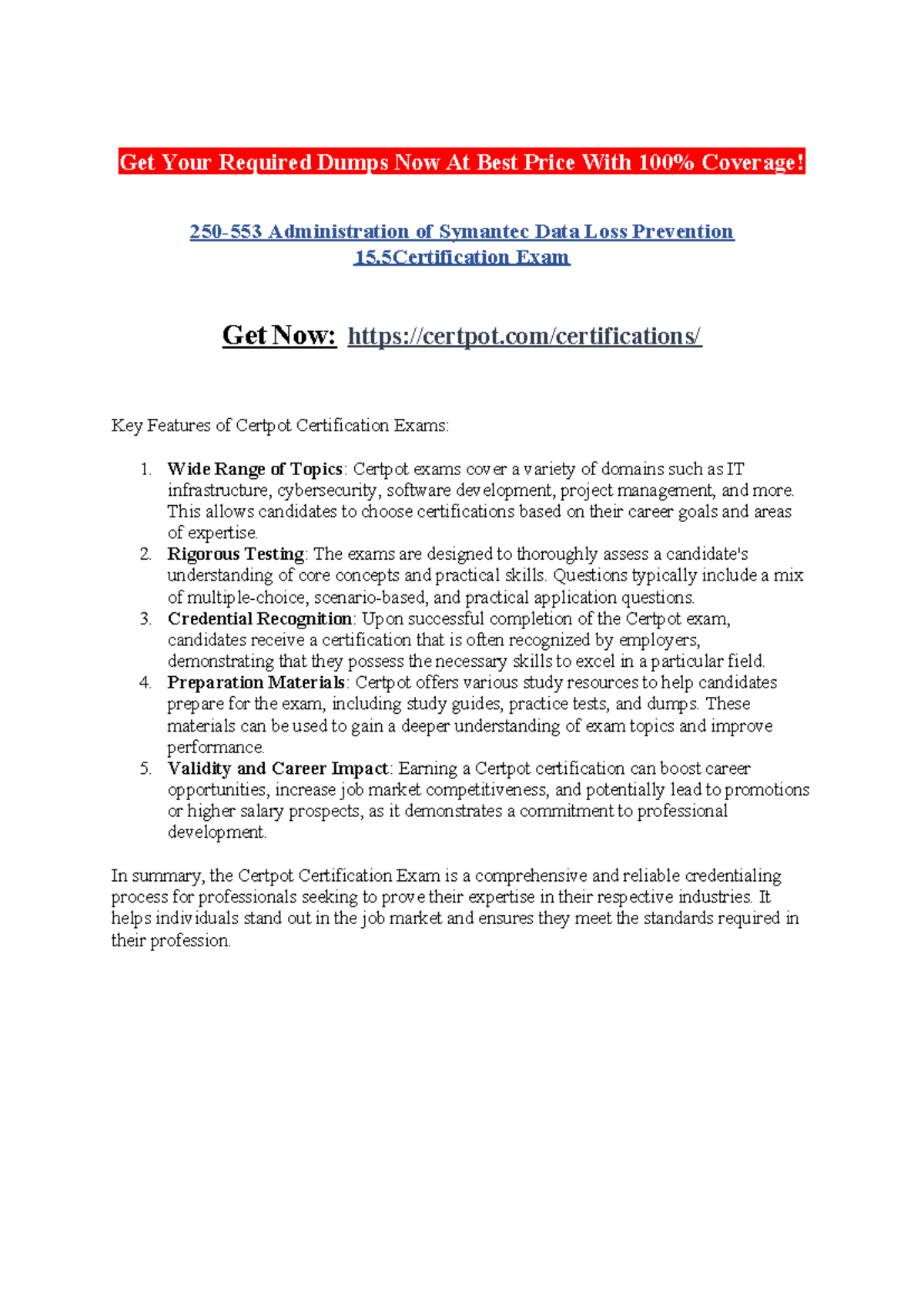 250-553 Administration of Symantec Data Loss Prevention 15 ...
