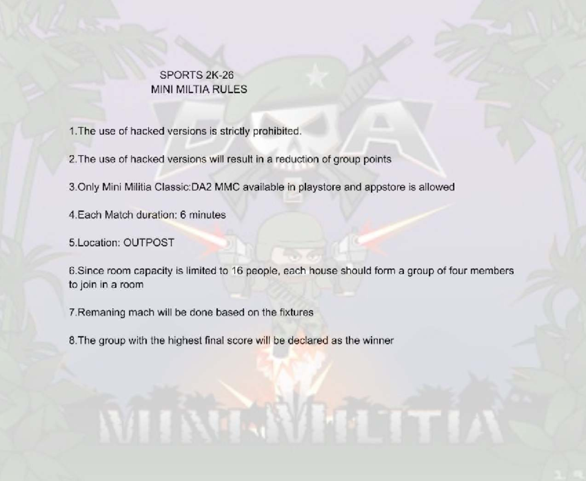 Mini Militia Rules 2026: Official Guidelines for Gameplay - Studocu