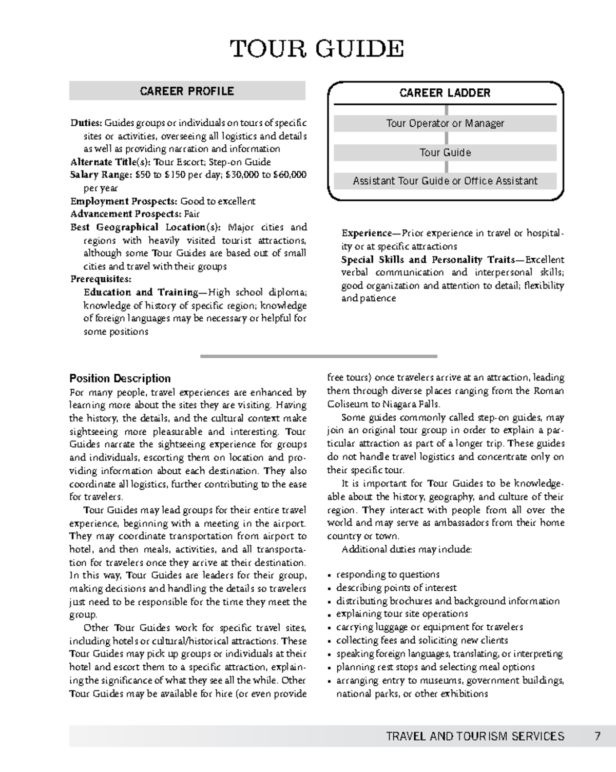 Career Opportunities for Tour Guides in Travel & Tourism Services 7 ...
