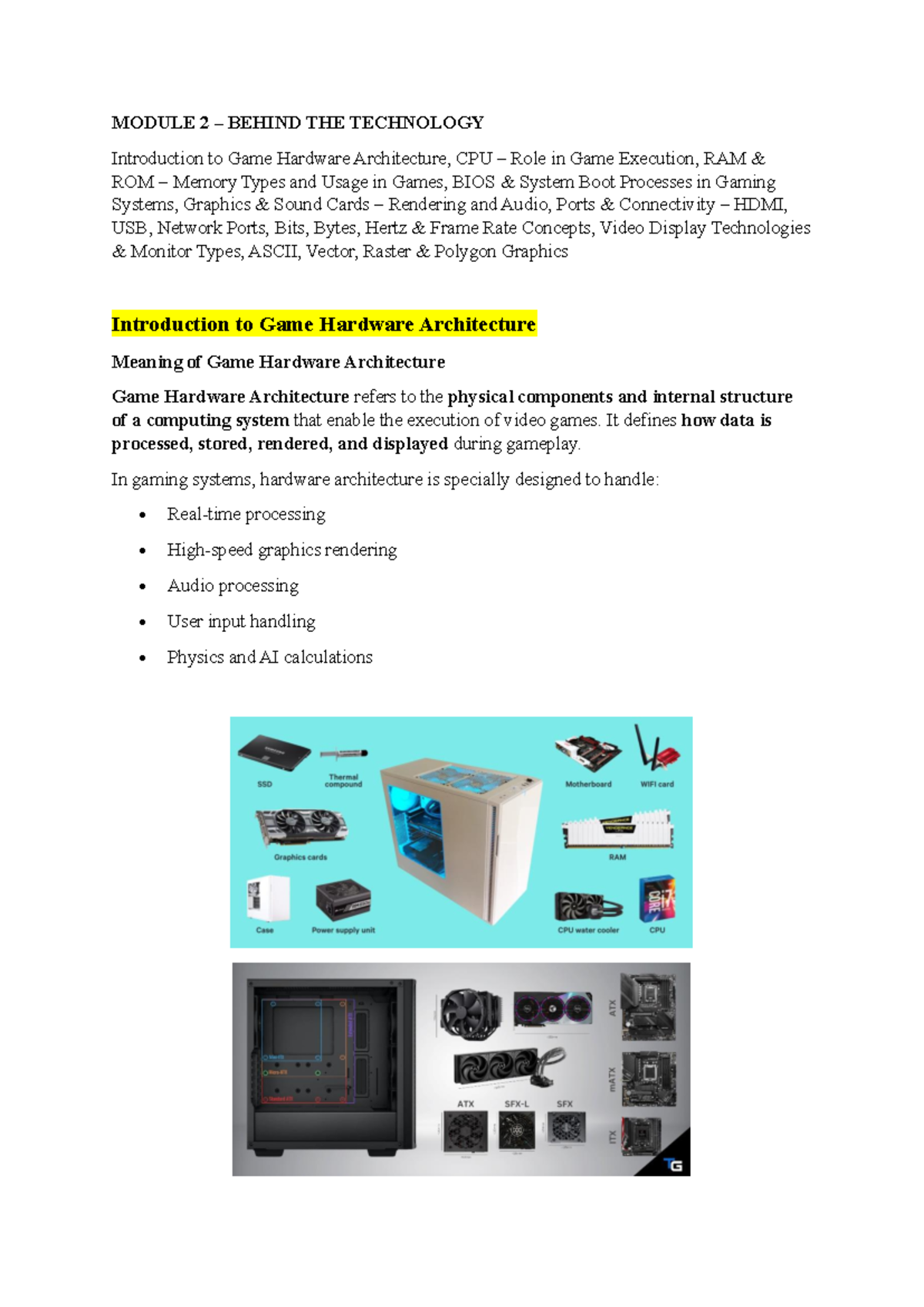 Module 2 - GT - Understanding Game Hardware Architecture and CPU Roles ...