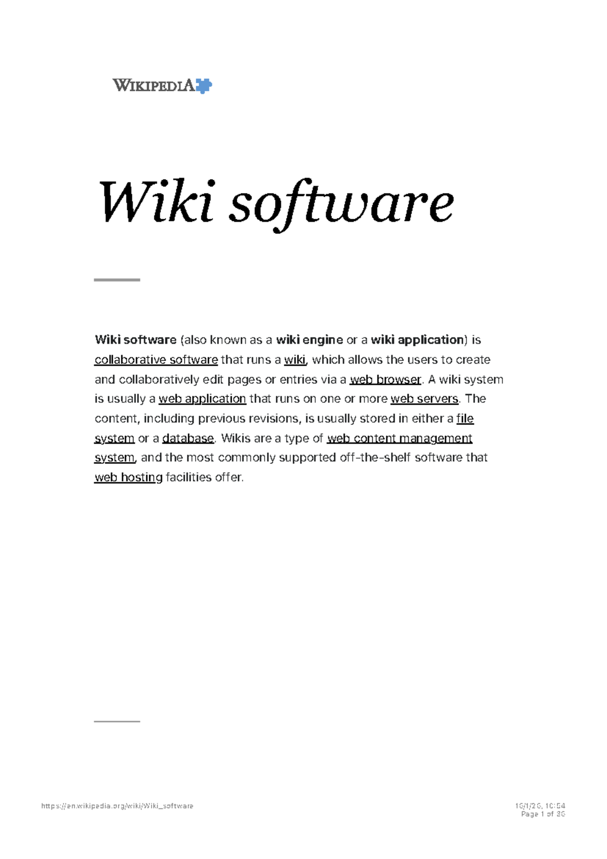 Wiki Software Overview: Features, History, and Usage - Studocu