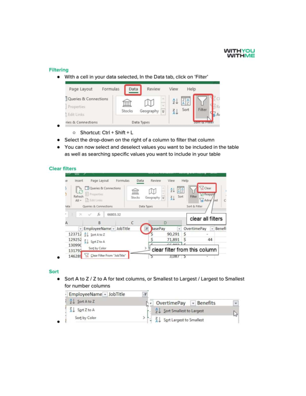 Excel 3: Filtering Data Techniques and Tips - Studocu