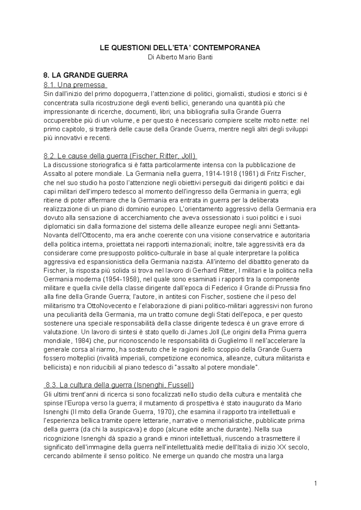 LE QUESTIONI DELL'ETA' CONTEMPORANEA: Riflessioni e Analisi Storiche ...
