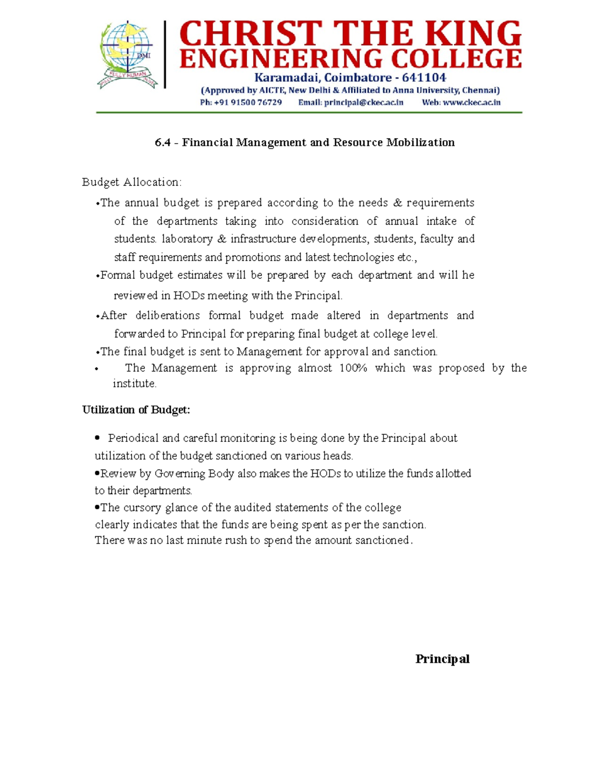 Department buget sample final 22-23 - 6 - Financial Management and ...
