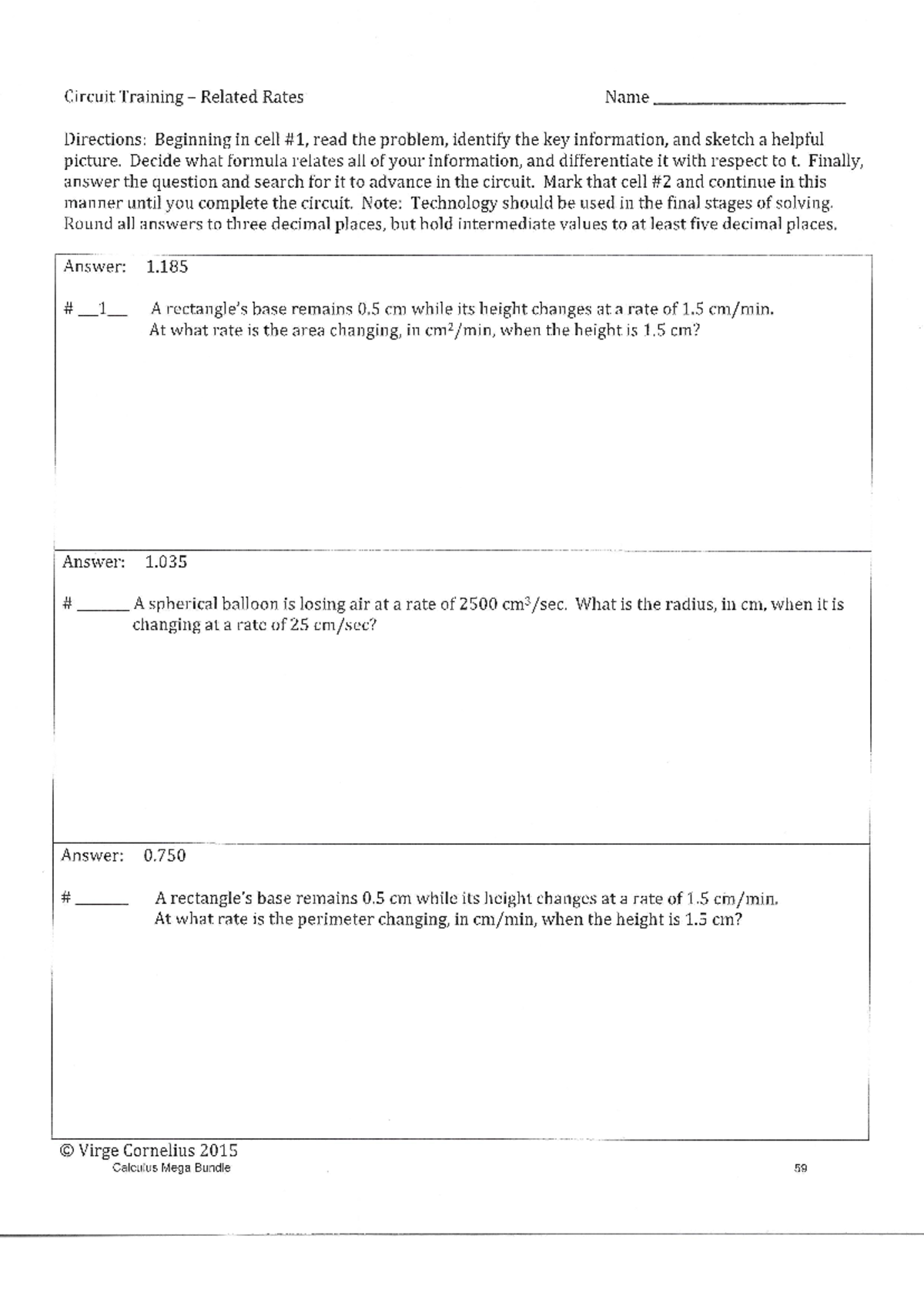 Related Rates Practice Problems - Circuit Analysis - Studocu