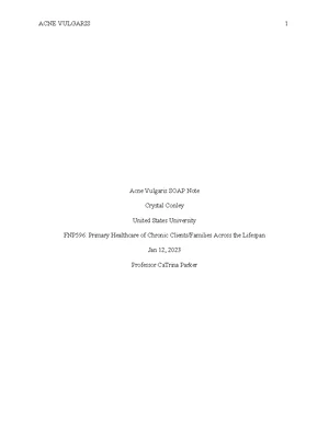 FNP 595 - Case Study of a 45-Year-Old Overweight Male Patient - Studocu