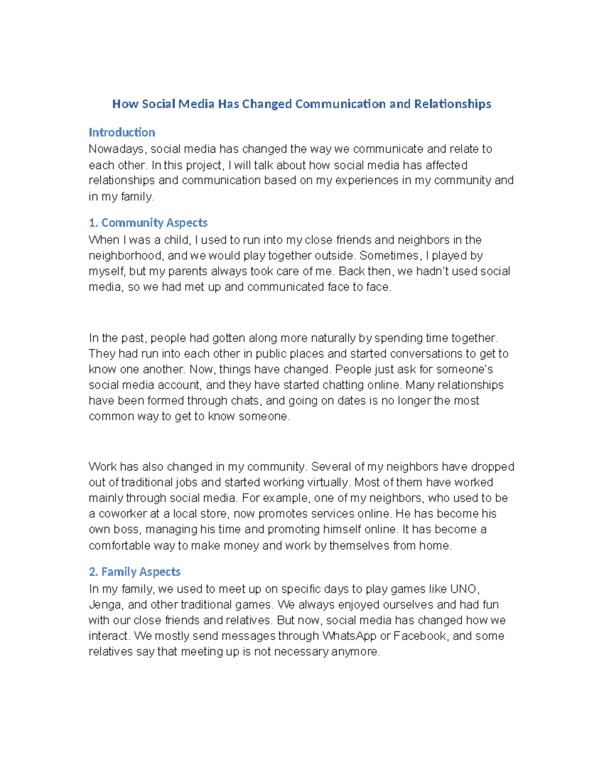 Social Media Impact on Communication & Relationships - SOC101 - Studocu