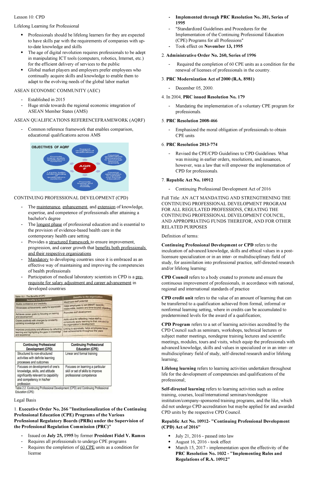 PMLS L10-L12: CPD & Health Care Waste Management Notes - Studocu
