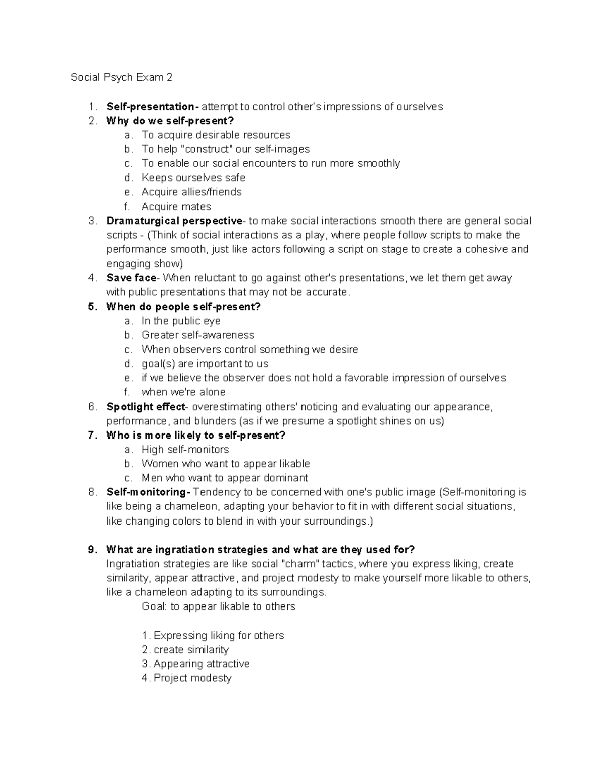 Social Psych Exam 2 - Comprehensive Study Guide - Studocu