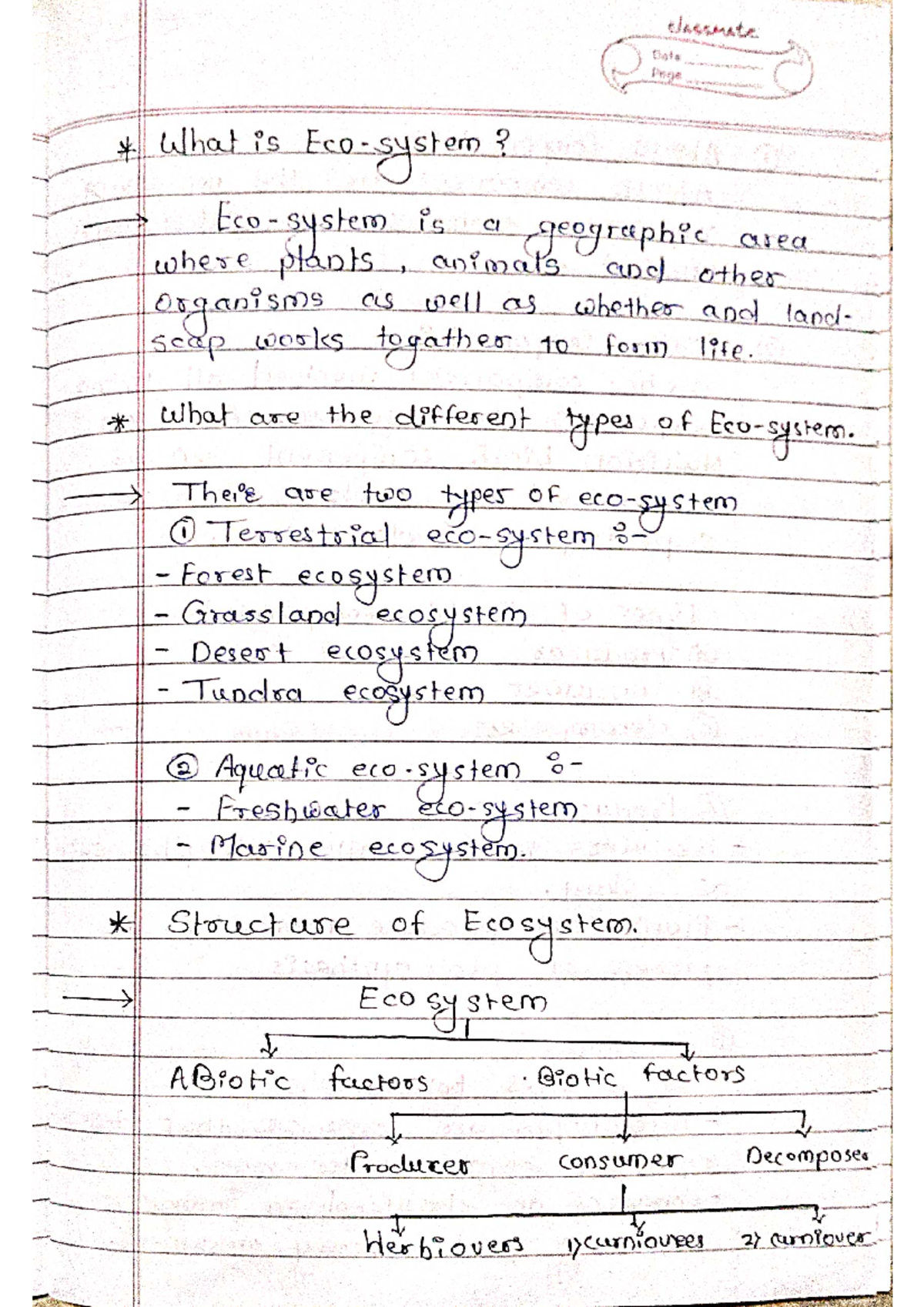 E. E. 101: Ecosystem Structure and Biodiversity Conservation Notes ...