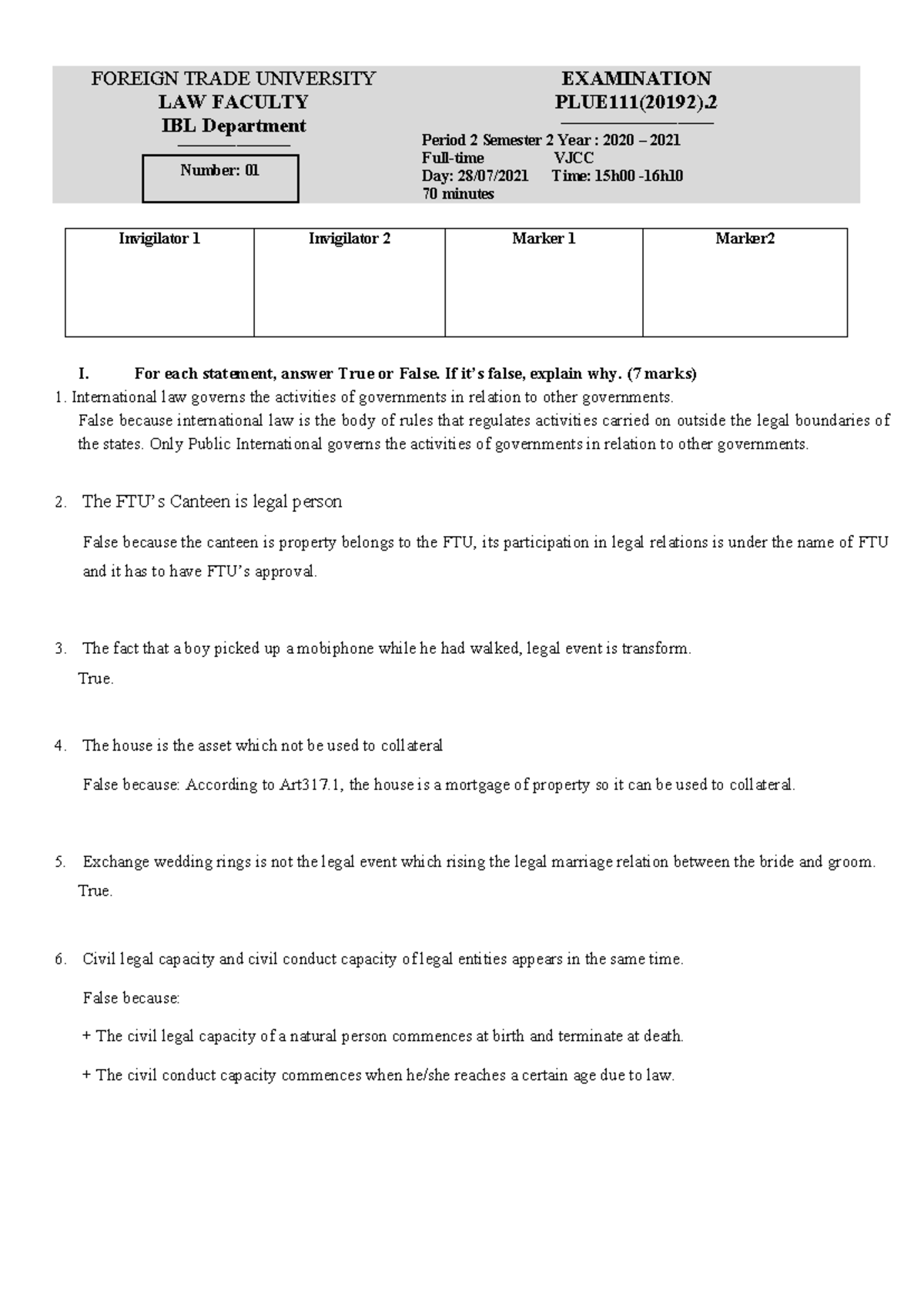 IBL 01 Midterm Exam: International Law & Contract Breach Analysis - Studocu