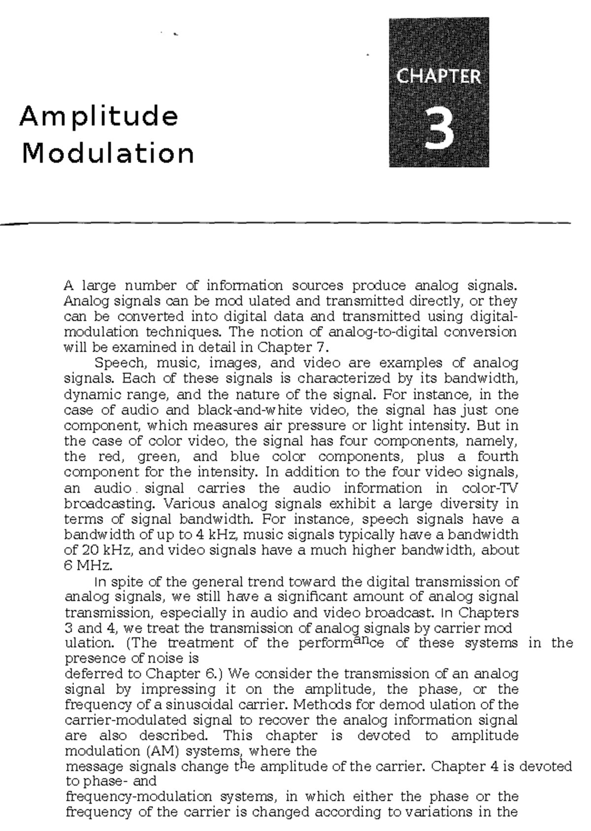 Amplitude Modulation (AM) Overview - Chapter 3 Insights - Studocu